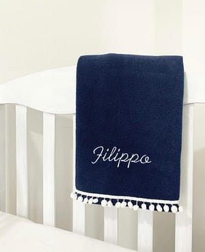 Set regalo di asciugamani da bagno blu navy personalizzato